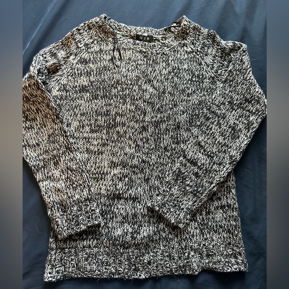 Black and white knit sweaters